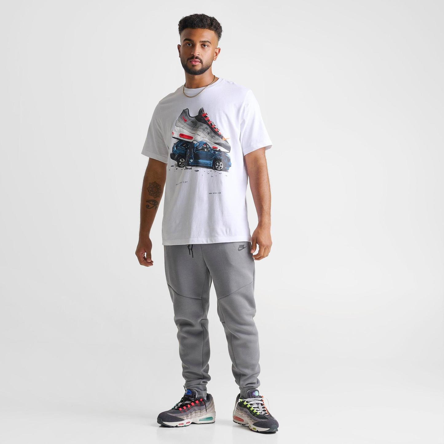Men's Nithtke Sportswear Crushed Car Graphic T-Shirt - White