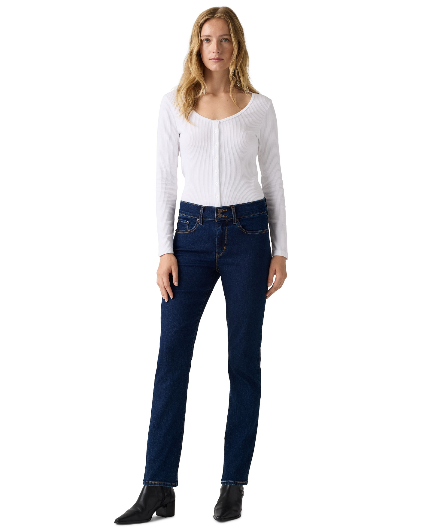Levi's Women's Classic Mid-Rise Straight-Leg Jeans - Outside The Screen