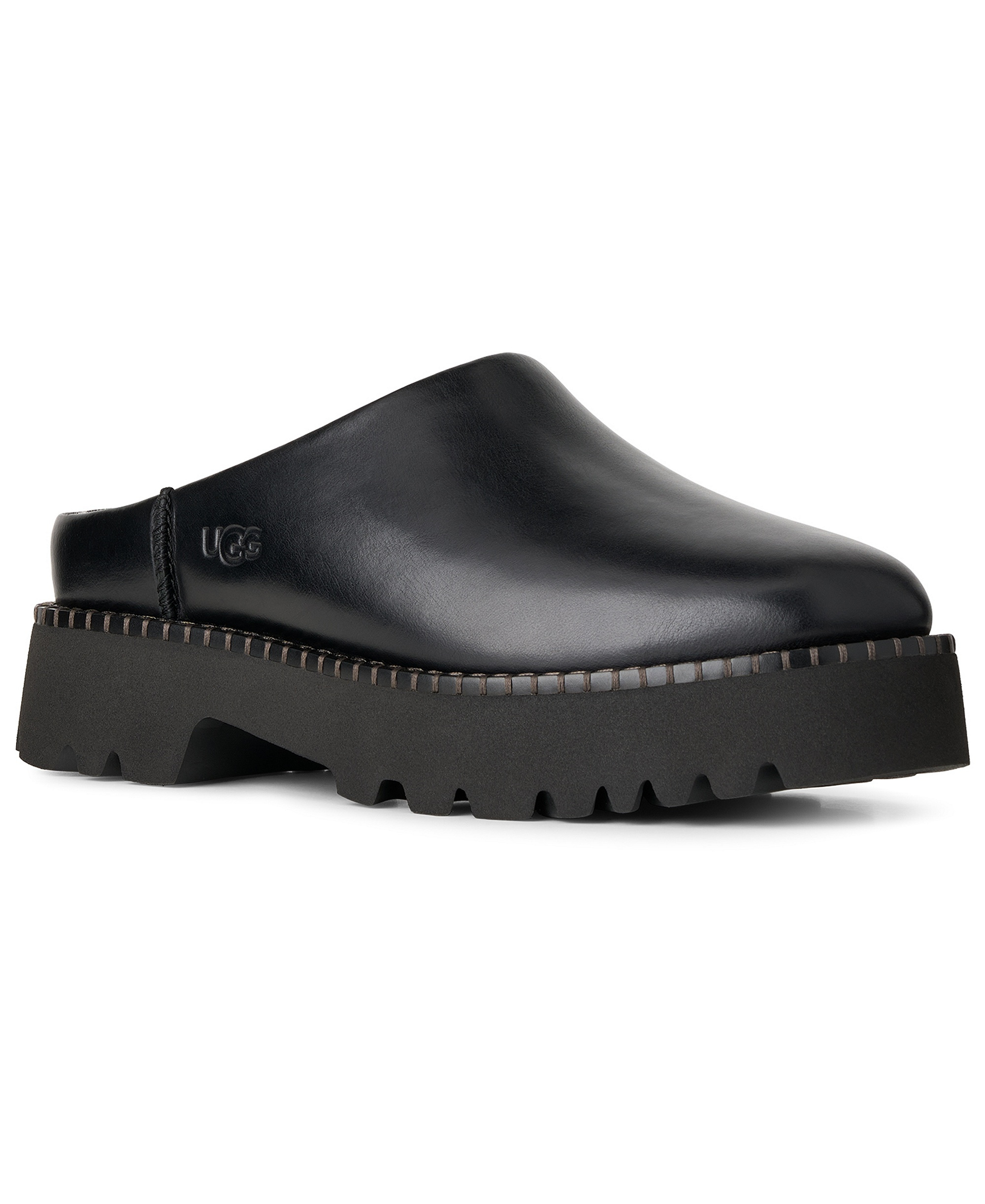 UGG® Women's Uptowner Slip-On Mule Clogs - Black Leather