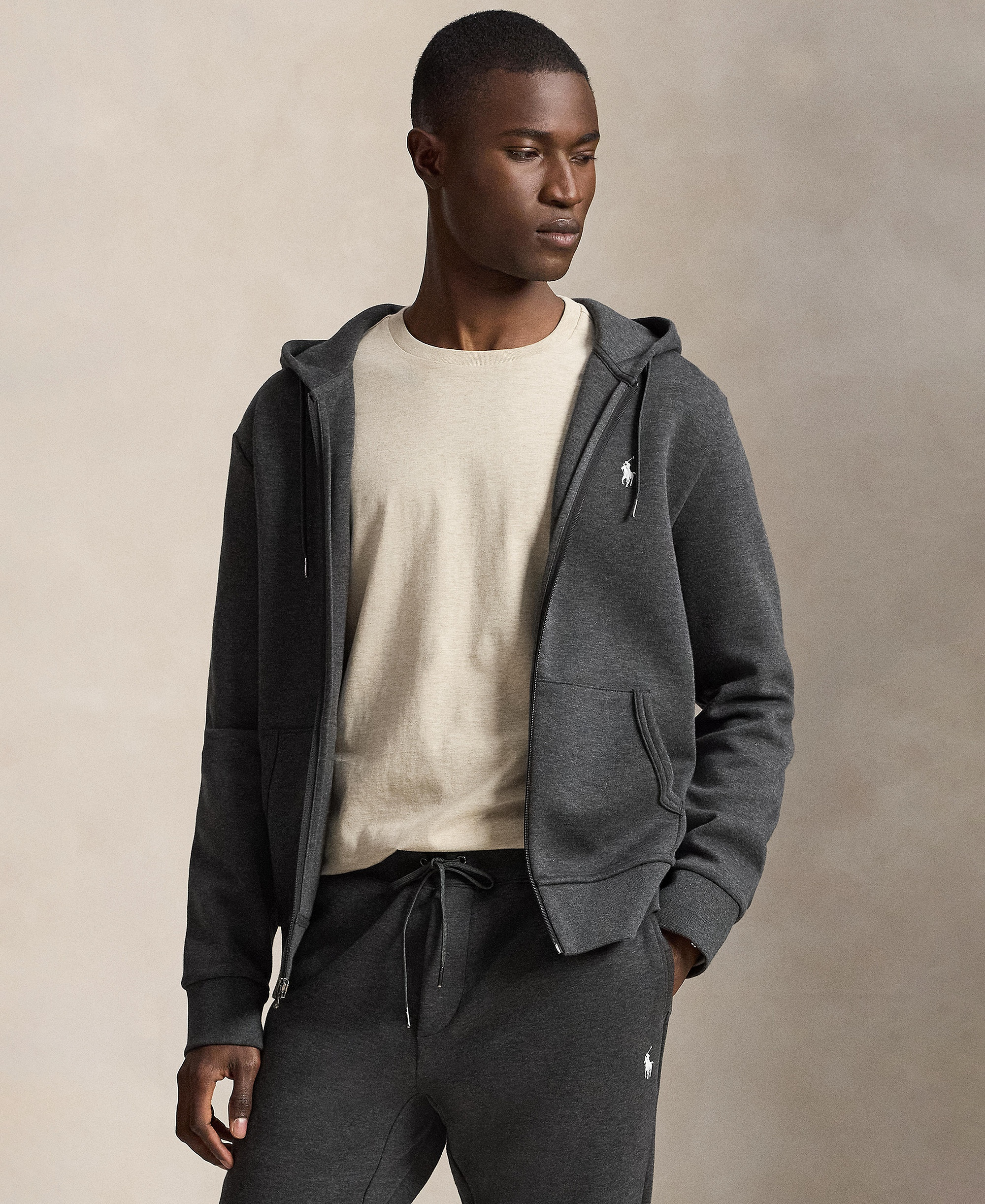 Polo Ralph Lauren Men's Double-Knit Full-Zip Hoodie - Windsor Heather/c1730