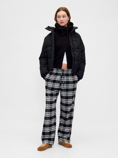 Adult Softest Flannel PJ Pants - Black & white plaid