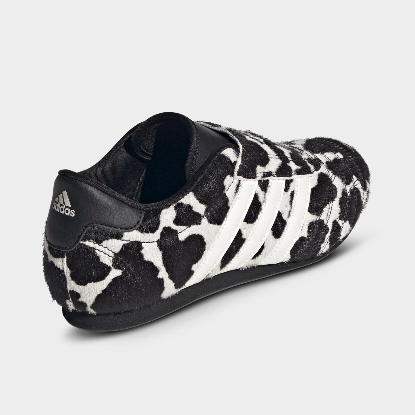 Women's adidas Originals Taekwondo Cow Print Casual Shoes - Core Black/Off White - Back view