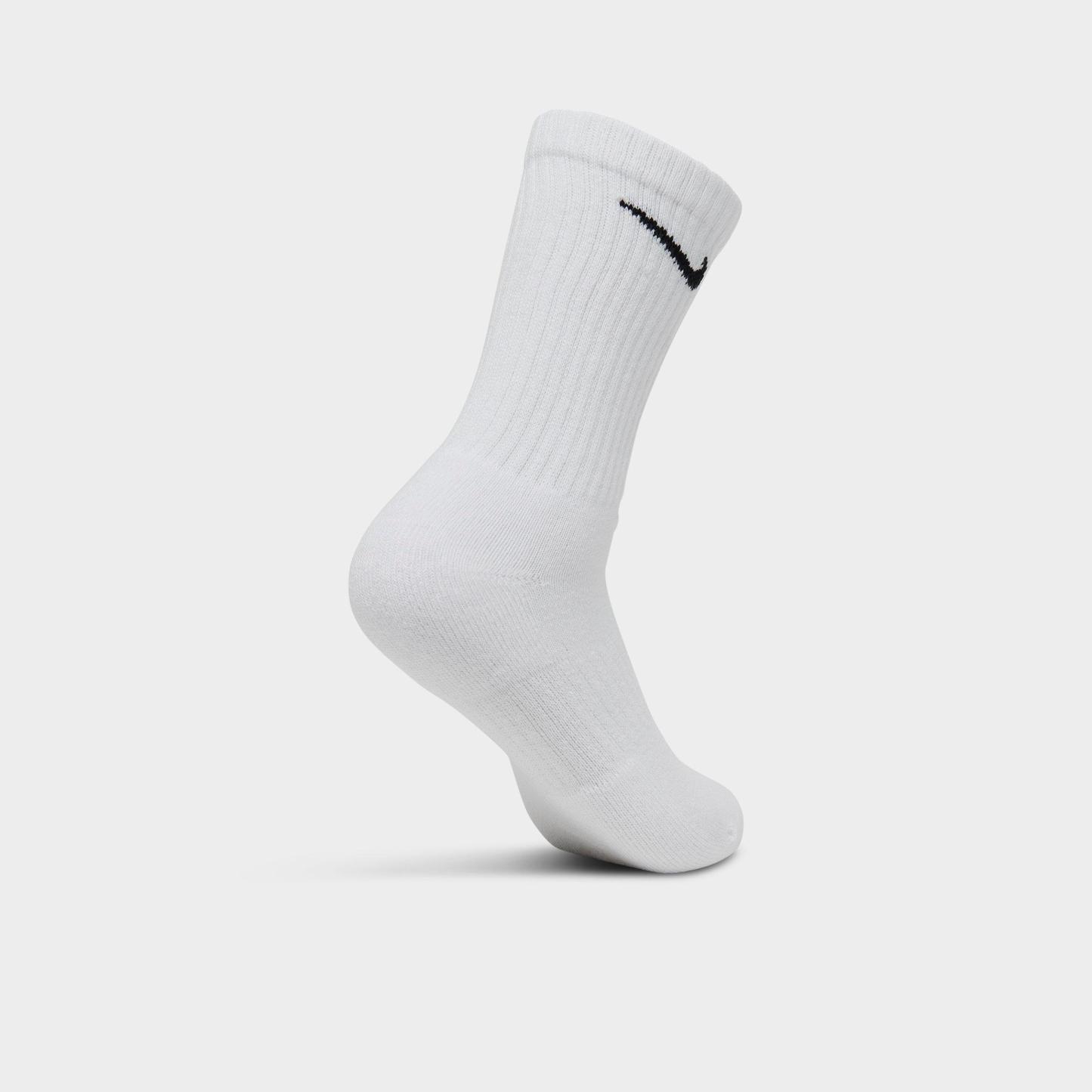 Nithtke Everyday Cushioned Training Crew Socks (3-Pack) - White/Black