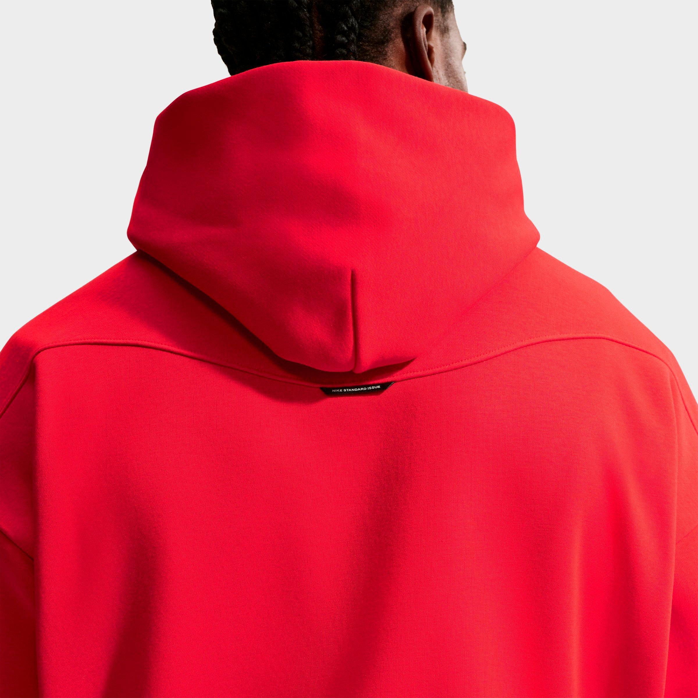 Men's Nithtke Standard Issue Therma-FIT Brushed Basketball Pullover Hoodie - University Red/Pale Ivory
