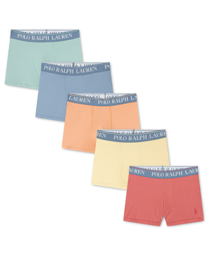 Polo Ralph Lauren Boys' 8-20 Stretch Boxer Briefs, 5-Pack - Polo Celadon