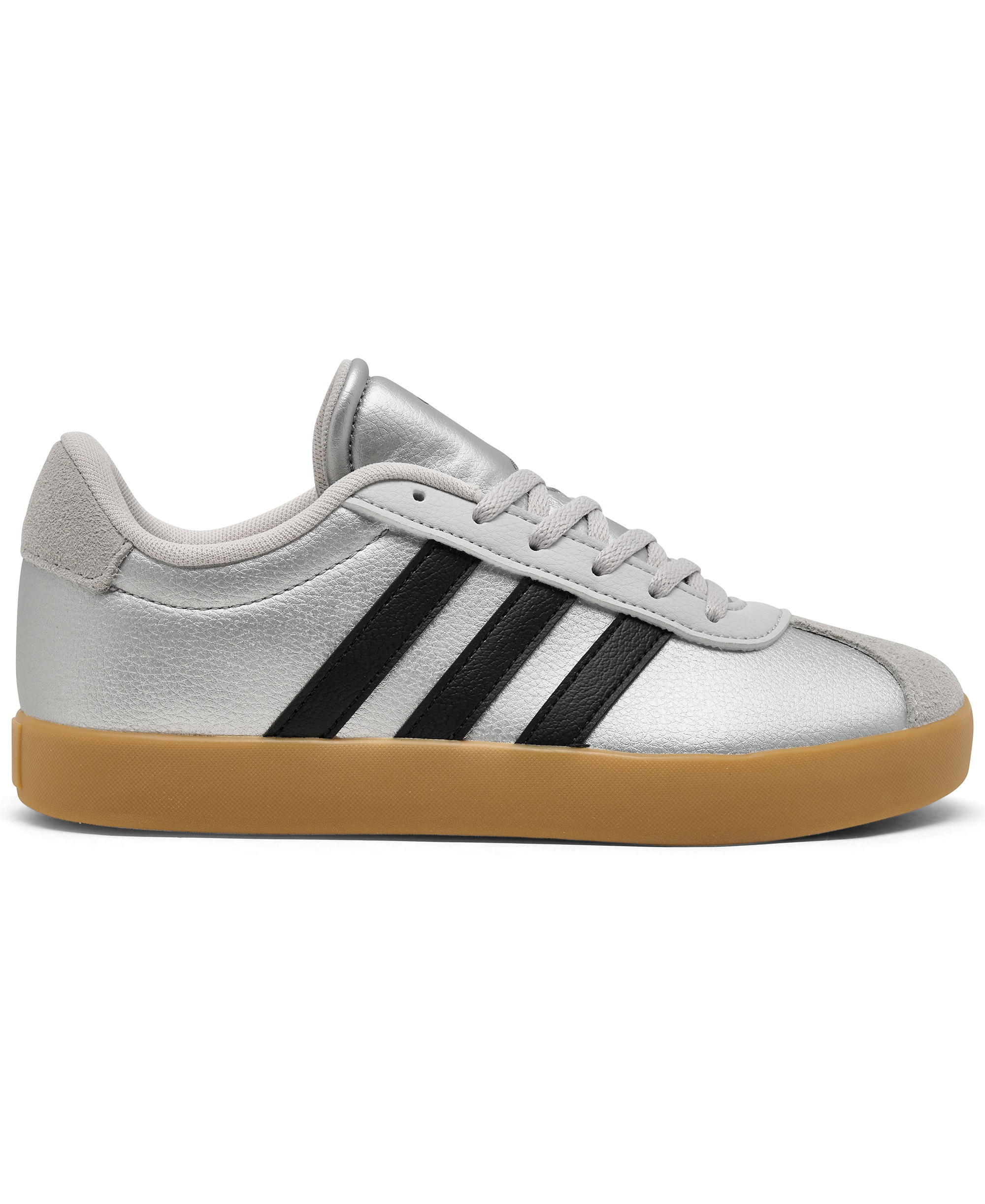 adidas Big Kids VL Court 3.0 Casual Sneakers from Finish Line - Silver, Black, Gum