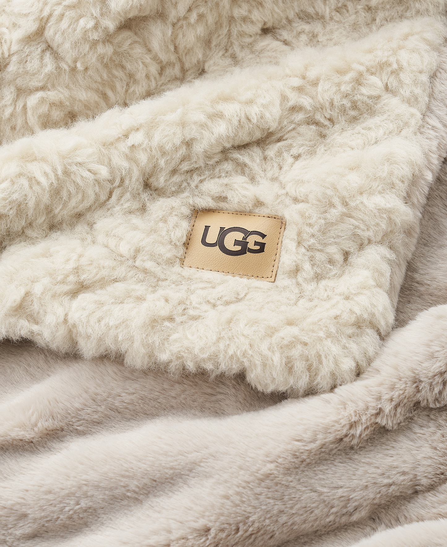 UGG® Orly Mixed Faux-Fur Throw, 50" x 70" - Snow
