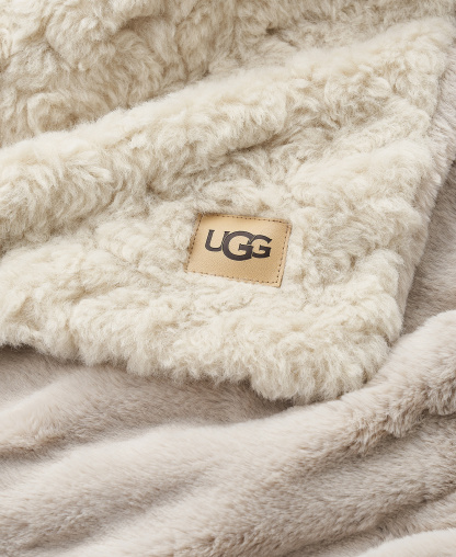 UGG® Orly Mixed Faux-Fur Throw, 50" x 70" - Snow