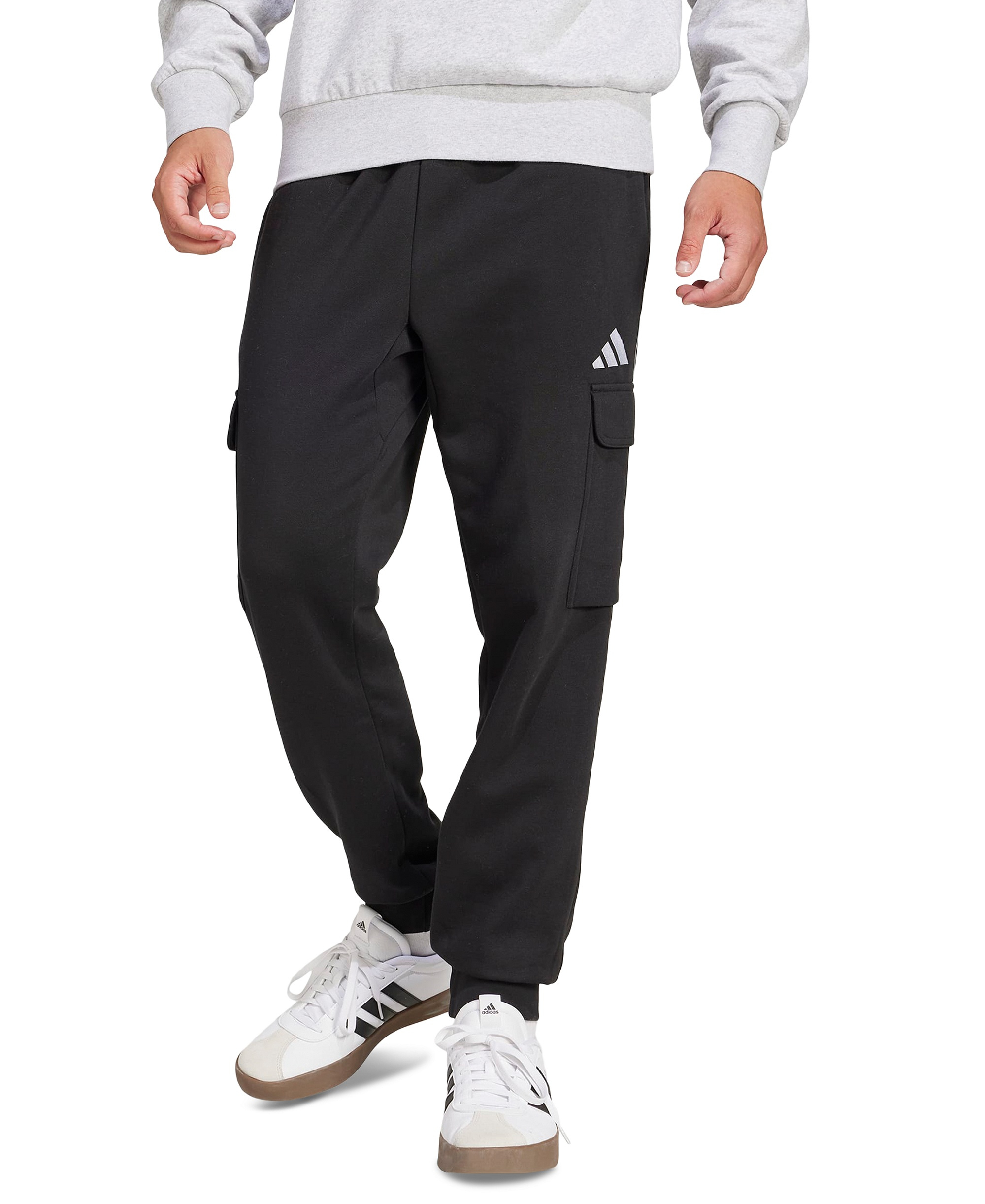 adidas Men's Essentials Fleece Cargo Pants - Black