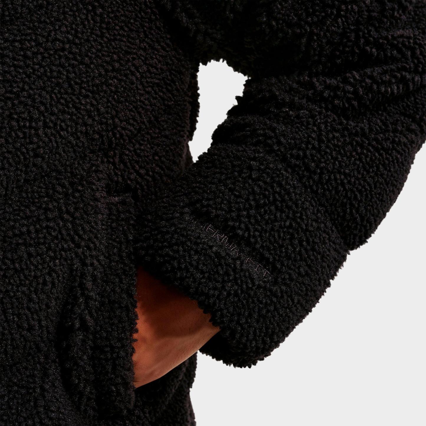 Big Kids' Nithtke Sportswear Therma-FIT Loose Sherpa Full-Zip Puffer Jacket - Black/White