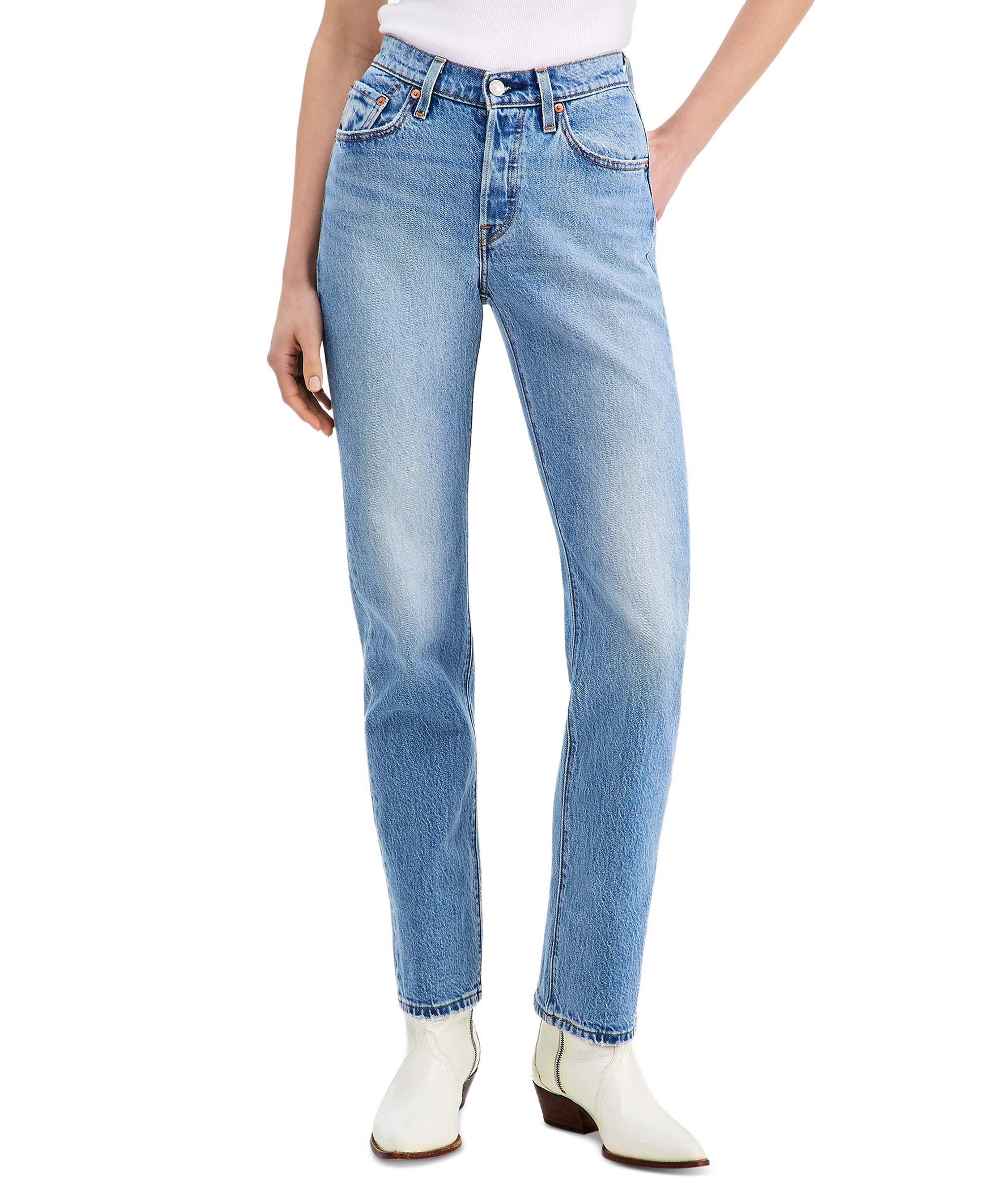 Levi's Women's 501 Curve High-Rise Straight-Leg Jeans - Play On Ref