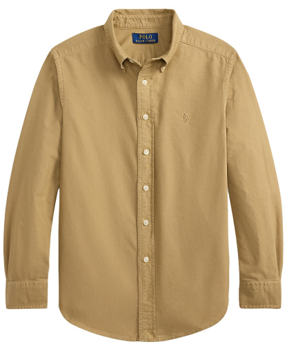Polo Ralph Lauren Big Boys Garment-Dyed Cotton Oxford Shirt - Camel