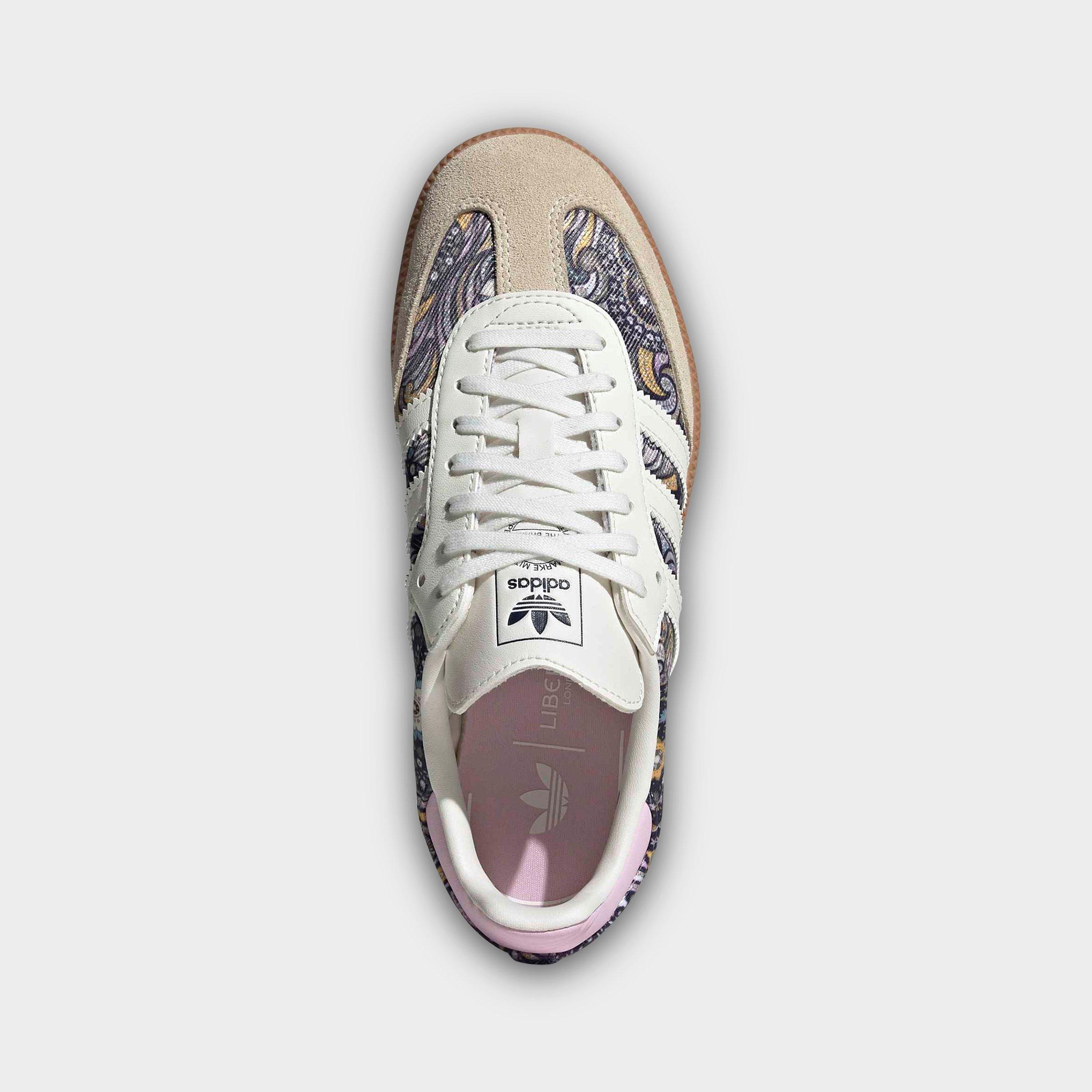 Big Kids' adidas Originals Samba OG Casual Shoes - Part 1 - Core White/Orchid Fusion/Gum - Top view