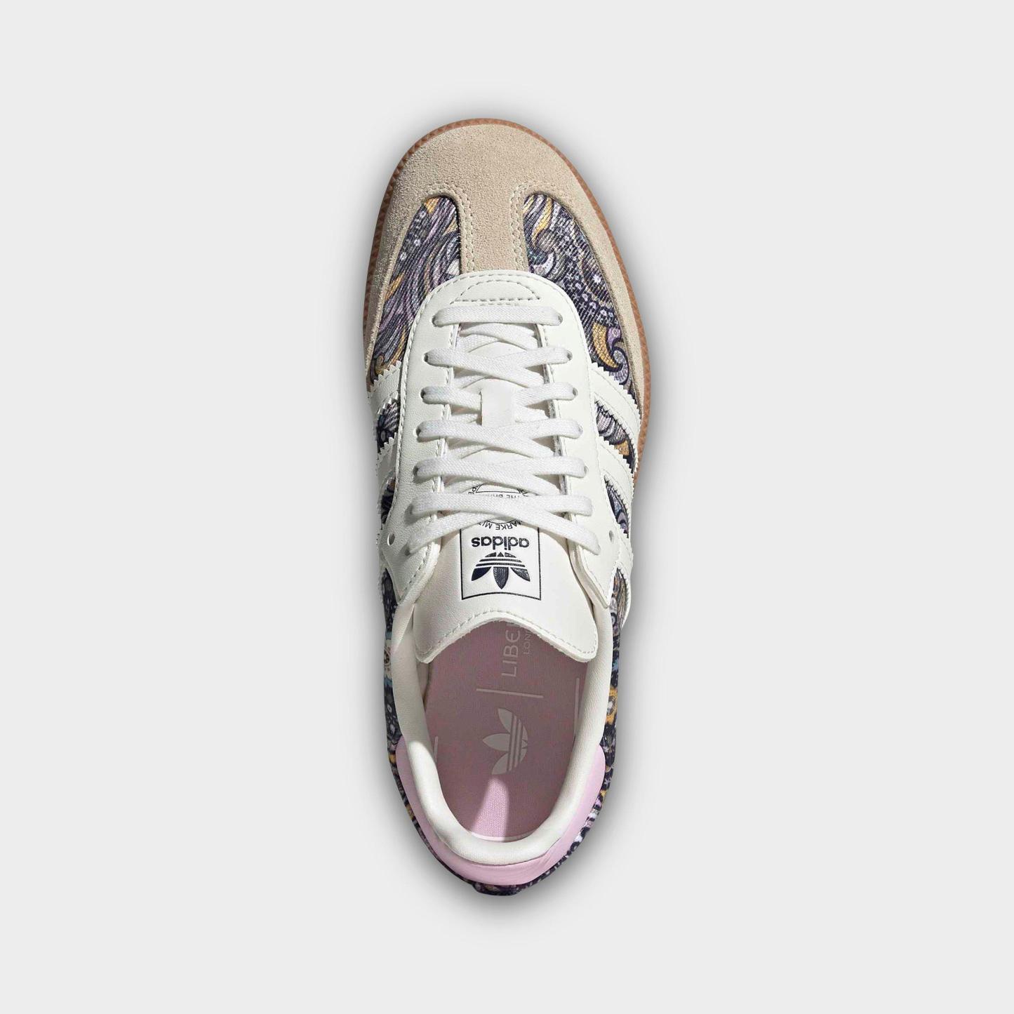 Big Kids' adidas Originals Samba OG Casual Shoes - Part 1 - Core White/Orchid Fusion/Gum - Top view