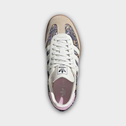 Big Kids' adidas Originals Samba OG Casual Shoes - Part 1 - Core White/Orchid Fusion/Gum - Top view
