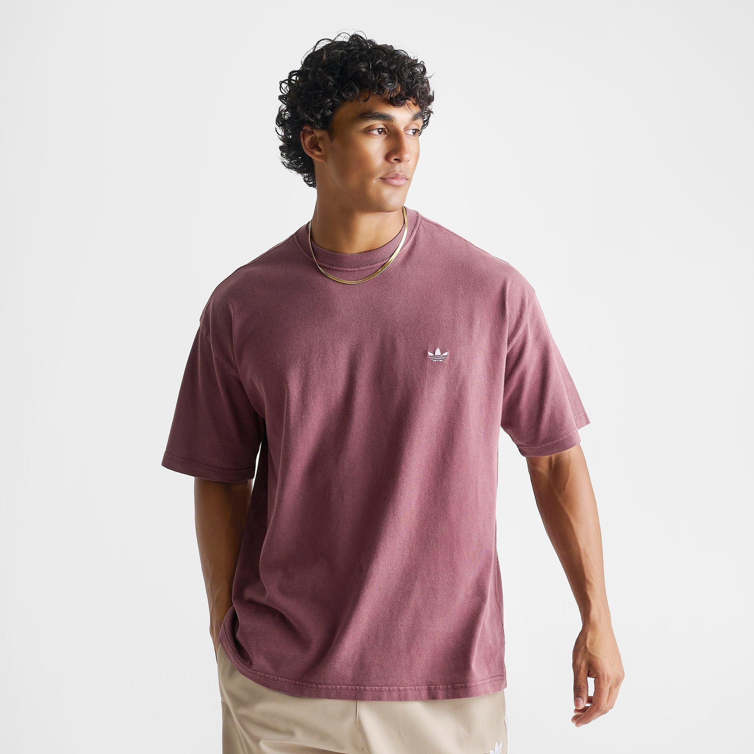 Men's adidas Originals Trefoil Essentials Washed Loose T-Shirt - Maroon