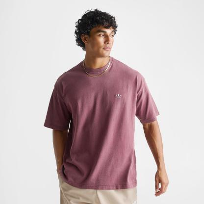 Men's adidas Originals Trefoil Essentials Washed Loose T-Shirt - Maroon