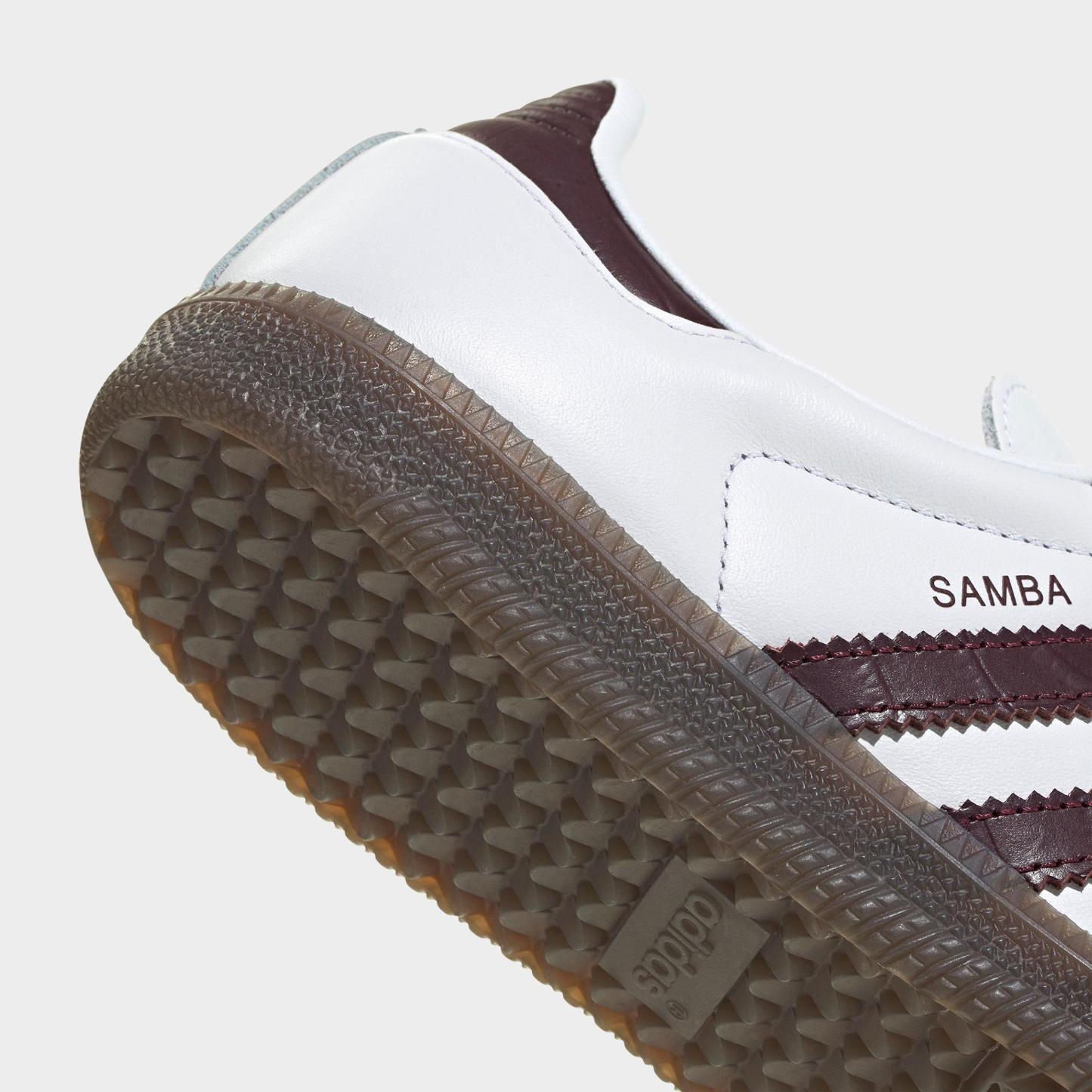 Women's adidas Originals Samba OG Casual Shoes - Part 1 - Cloud White/Maroon/Gum - Detail shot