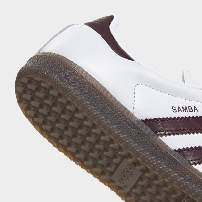 Women's adidas Originals Samba OG Casual Shoes - Part 1 - Cloud White/Maroon/Gum - Detail shot
