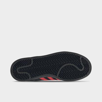 Women's adidas Originals Superstar II Casual Shoes - Core Black/Better Scarlet/Silver Metallic - Bottom view