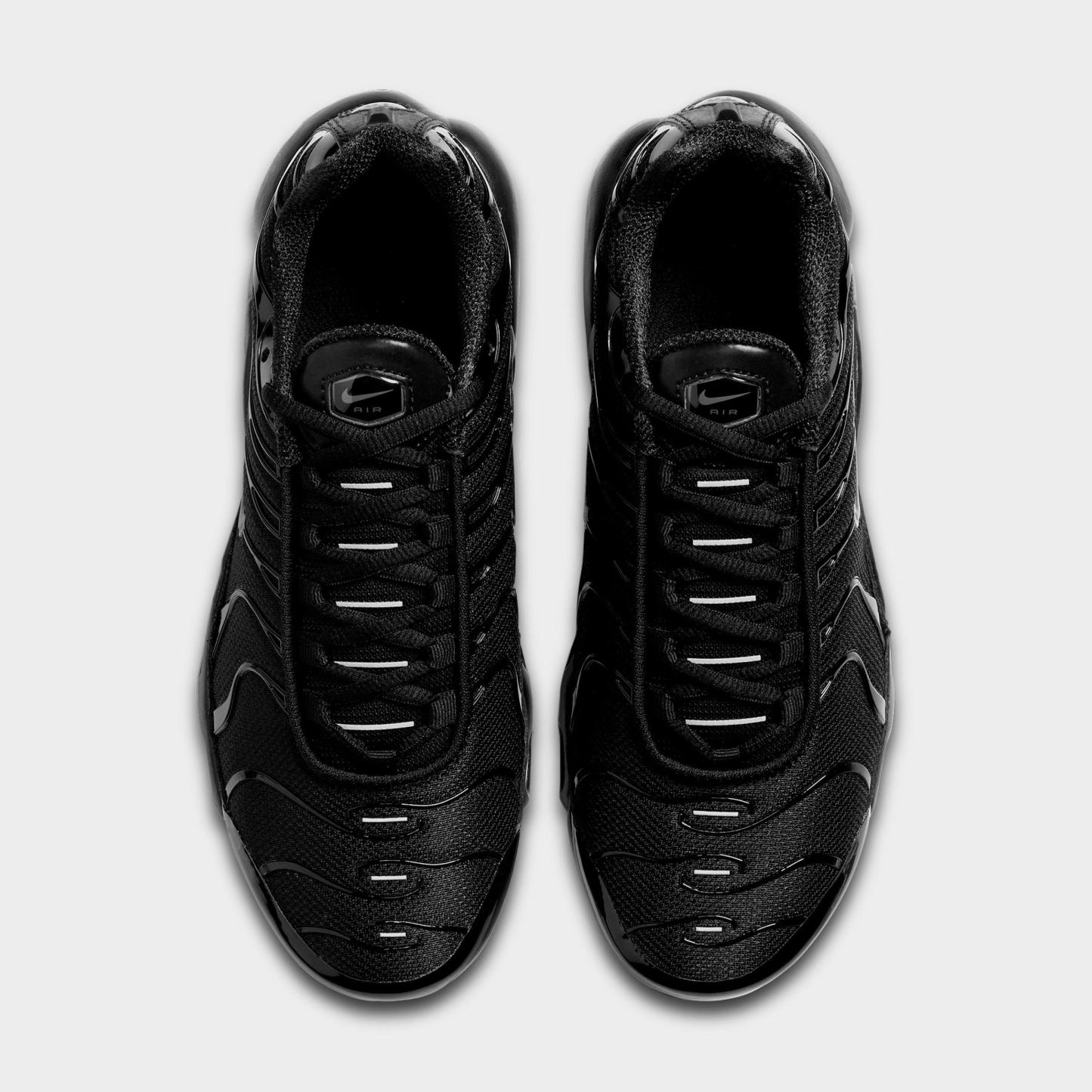Big Kids' Nithtke Air Max Plus Casual Shoes - Black/Black/Black - Top view