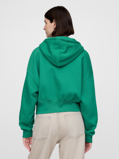 VintageSoft Wedge Zip Hoodie - Irish clover green