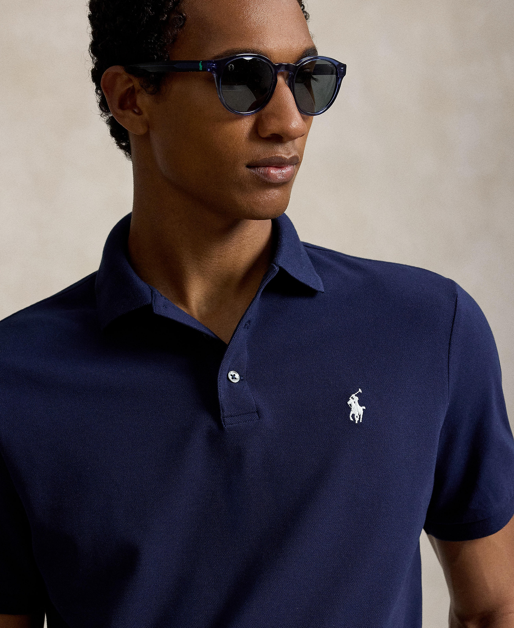 Polo Ralph Lauren Men's Classic-Fit Stretch Mesh Polo Shirt - Refined Navy/Smoke