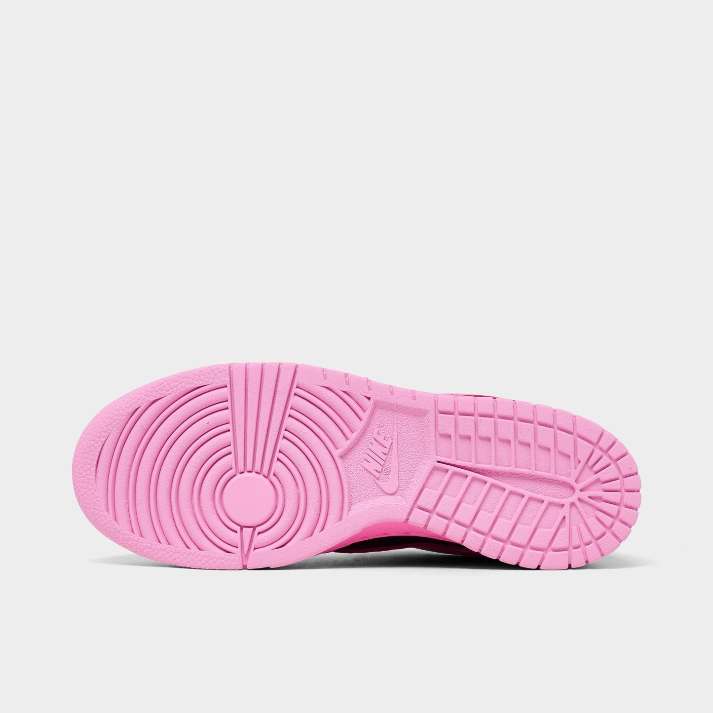 Big Kids' Nithtke Dunk Low Casual Shoes - Part 1 - Pink Rise/Playful Pink/Black - Bottom view