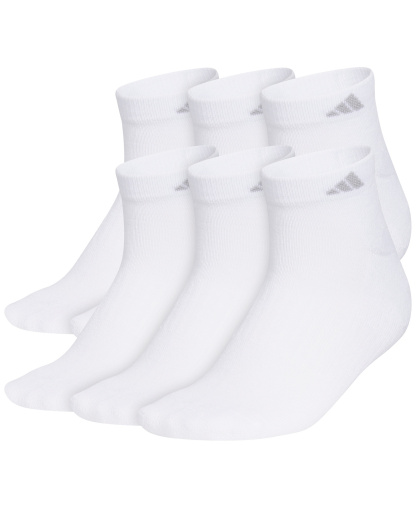 adidas Women's Classic Cushioned Low Cut Socks, 6-Pack - White/clear Onix Grey