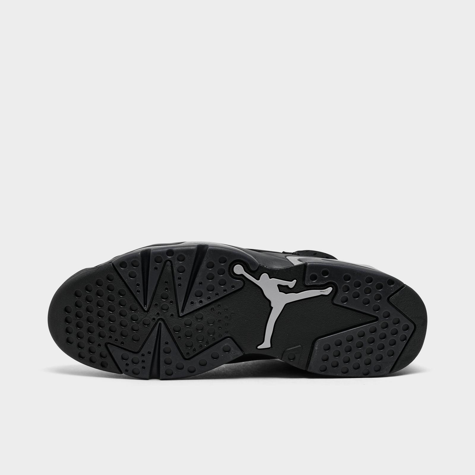 Men's Air Jordan Retro 6 Basketball Shoes - Black/Reflect Silver/Black - Left shoe facing left. Outside of the shoe. - view 6