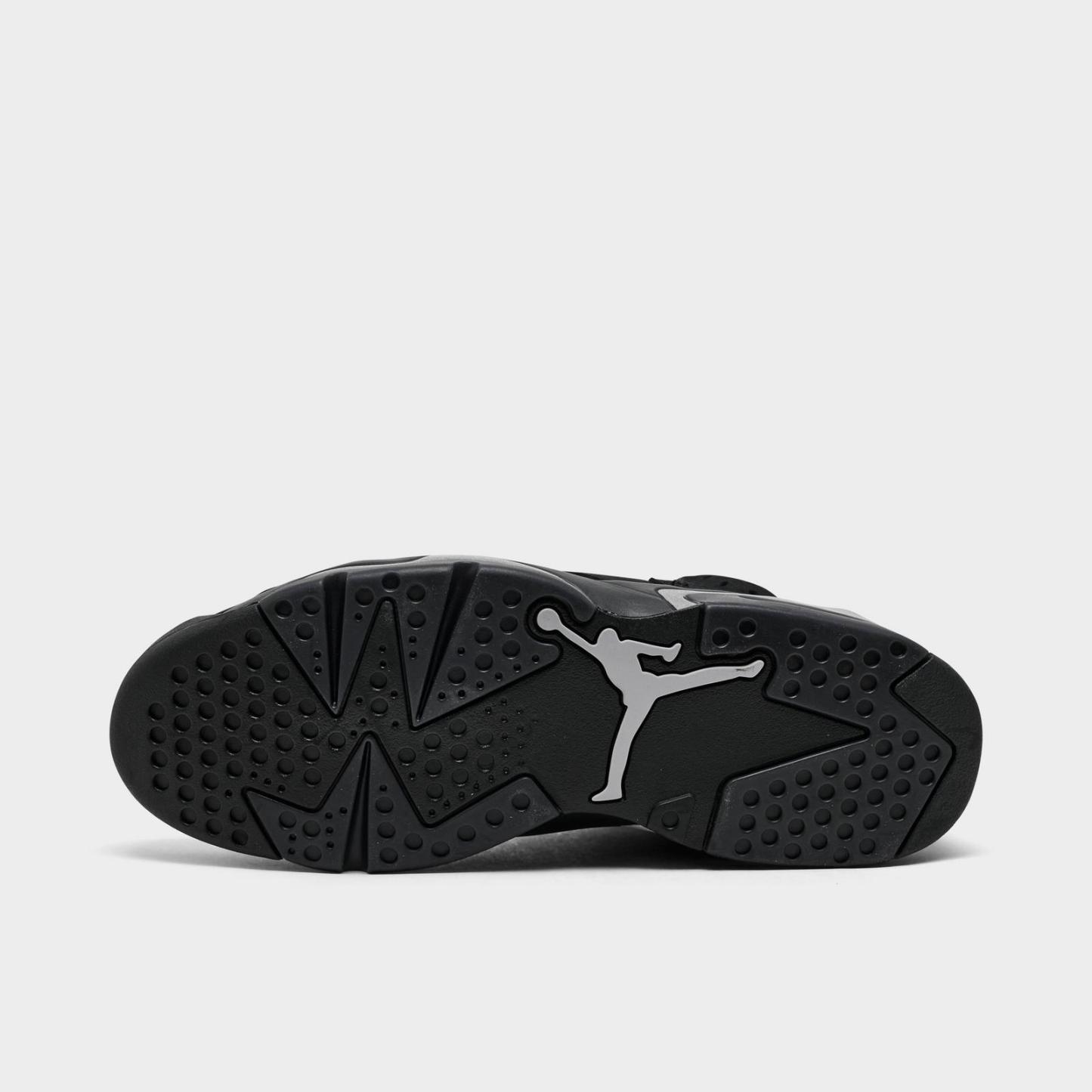 Men's Air Jordan Retro 6 Basketball Shoes - Black/Reflect Silver/Black - Left shoe facing left. Outside of the shoe. - view 6