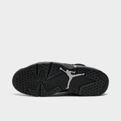 Men's Air Jordan Retro 6 Basketball Shoes - Black/Reflect Silver/Black - Left shoe facing left. Outside of the shoe. - view 6