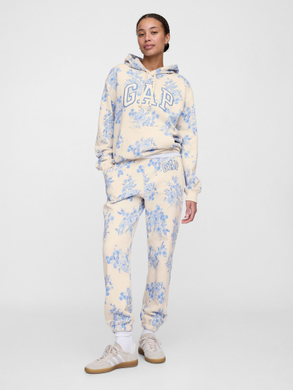 Relaxed Gap Logo Hoodie - blue floral