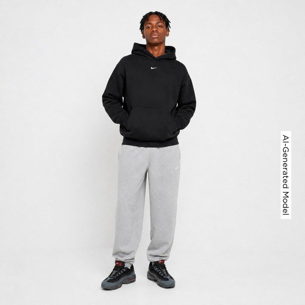 Men's Nithtke Solo Swoosh Pullover Hoodie - Total Black/Sail