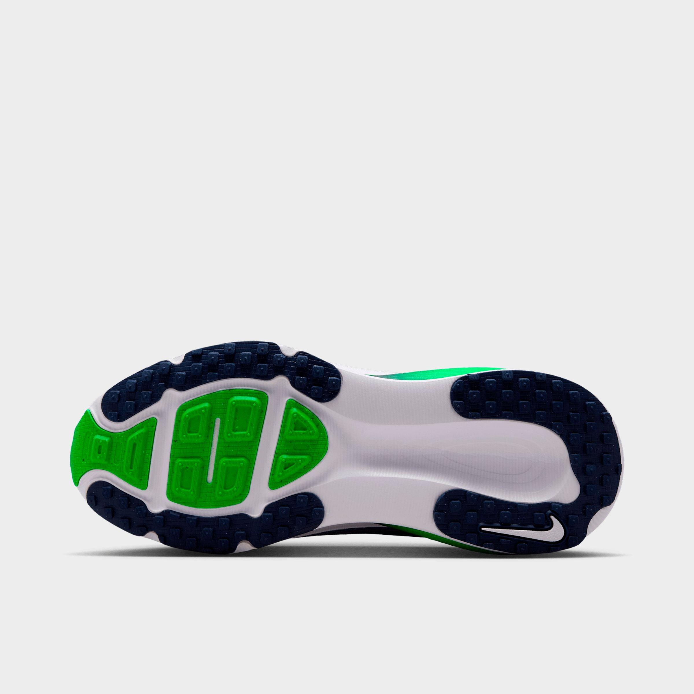 Big Kids' Nithtke Vomero 18 Running Shoes - Part 1 - White/Midnight Navy/Green Spark - Bottom view