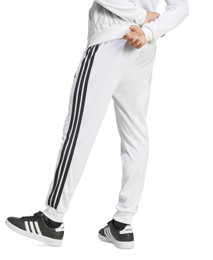 adidas Men's 3-Stripes Tricot Regular Tapered Track Pants - White/blk