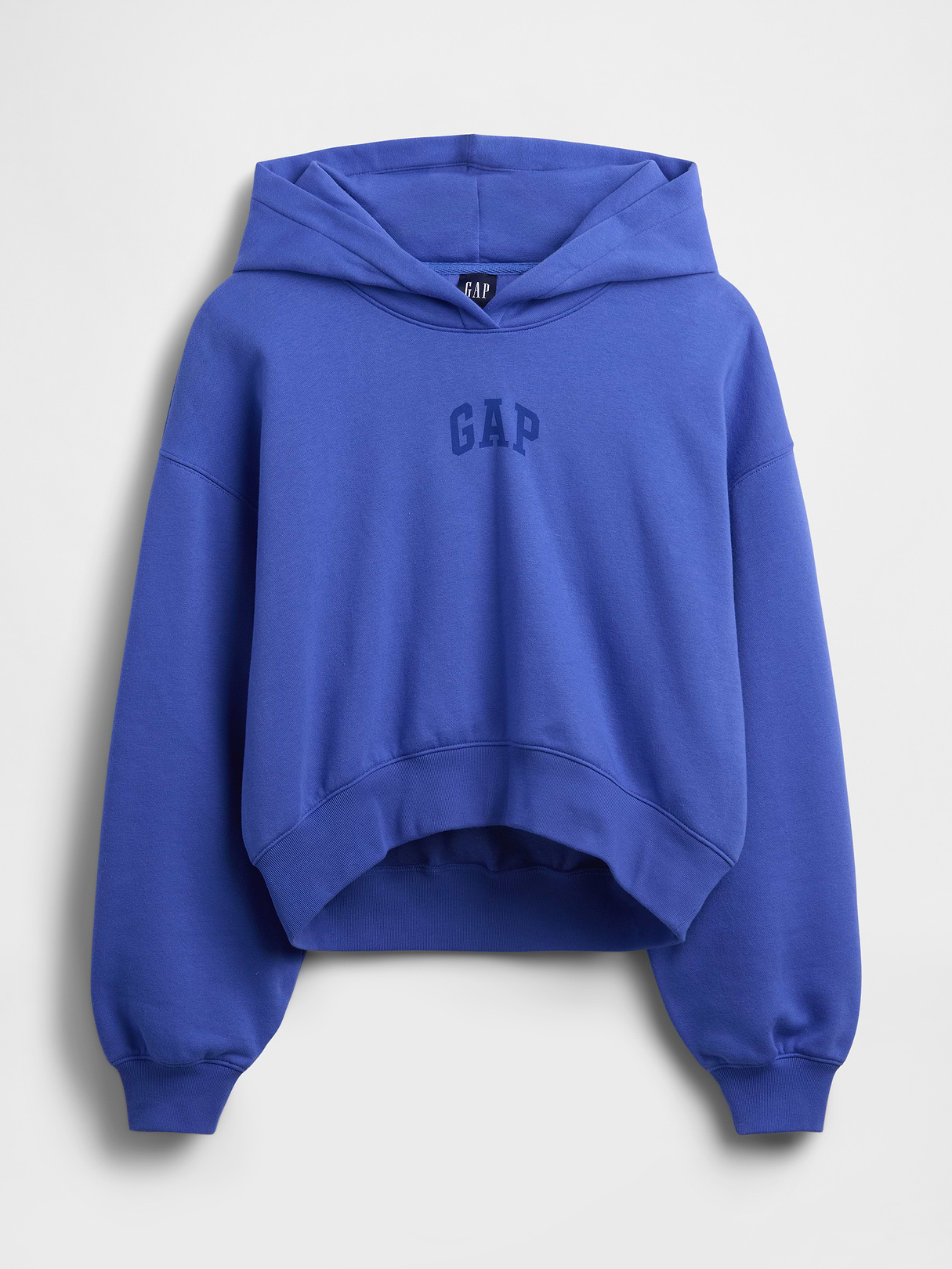 VintageSoft Crop Logo Hoodie - Dazzling blue
