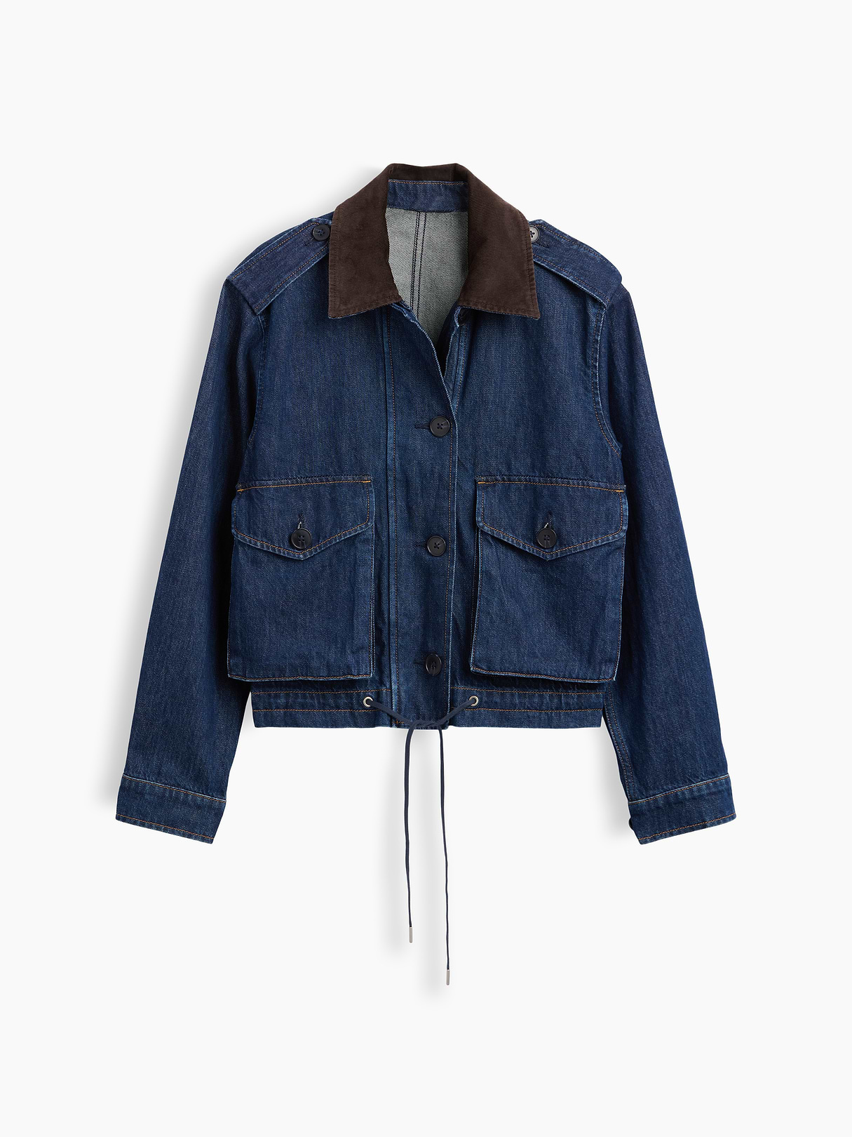 Canvas Crop Utility Jacket - Dark wash