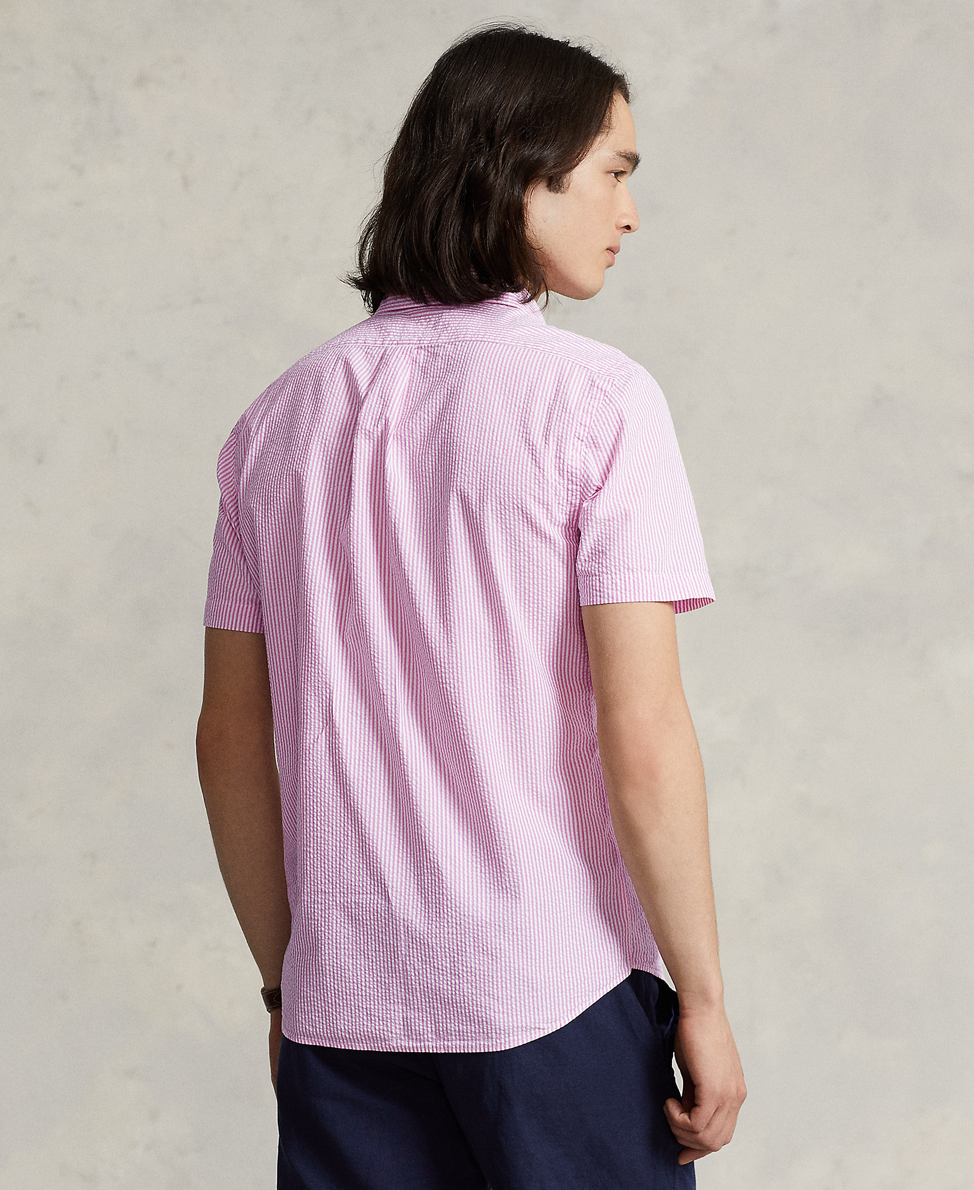 Polo Ralph Lauren Men's RL Prepster Classic-Fit Seersucker Shirt - Rose/White