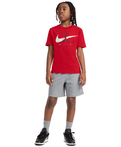 Jordan Boys' 8-20 Jumpman Swoosh Logo Crewneck T-Shirt - Gym Red
