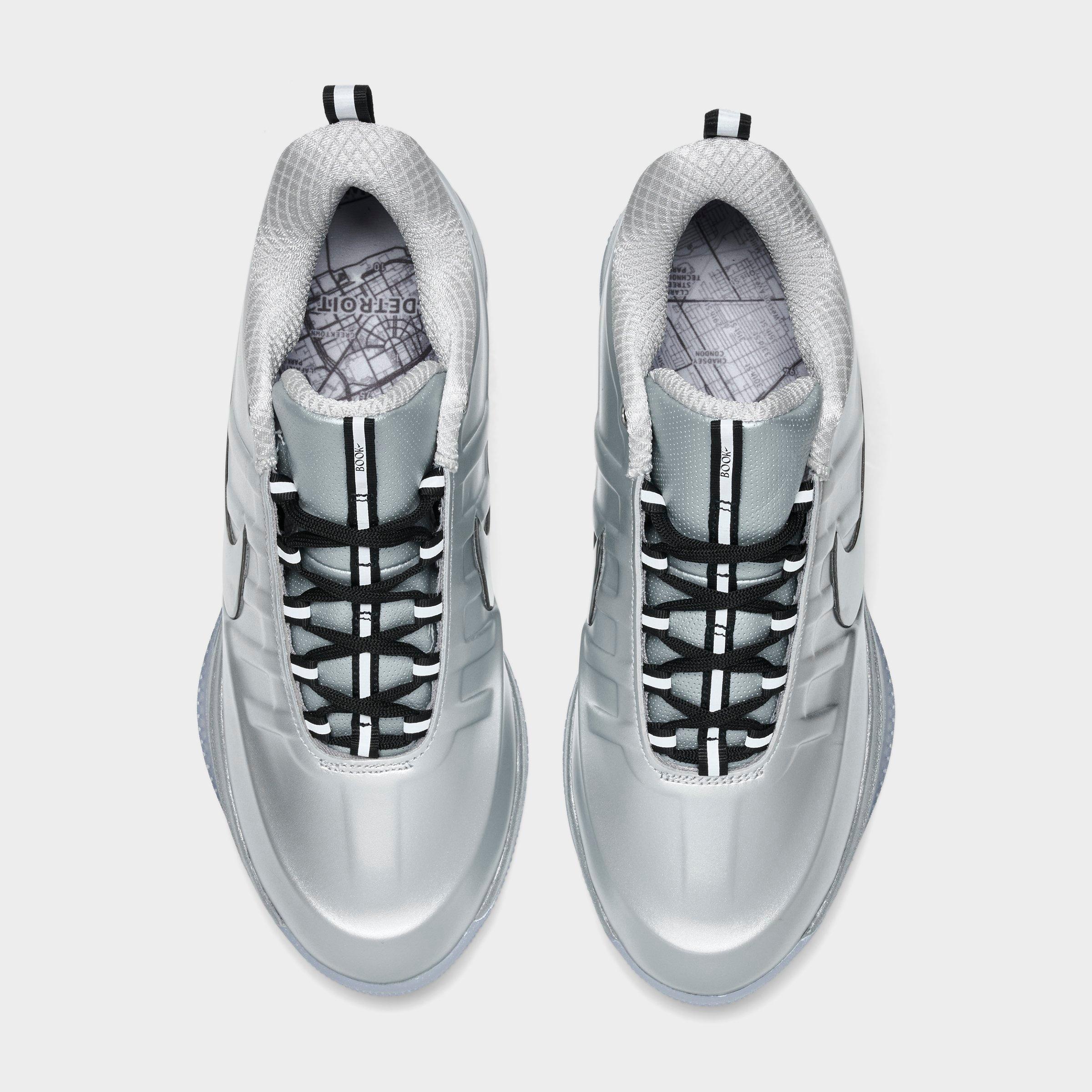 Men's Nithtke Book 2 Basketball Shoes - Metallic Silver/Black - Top view