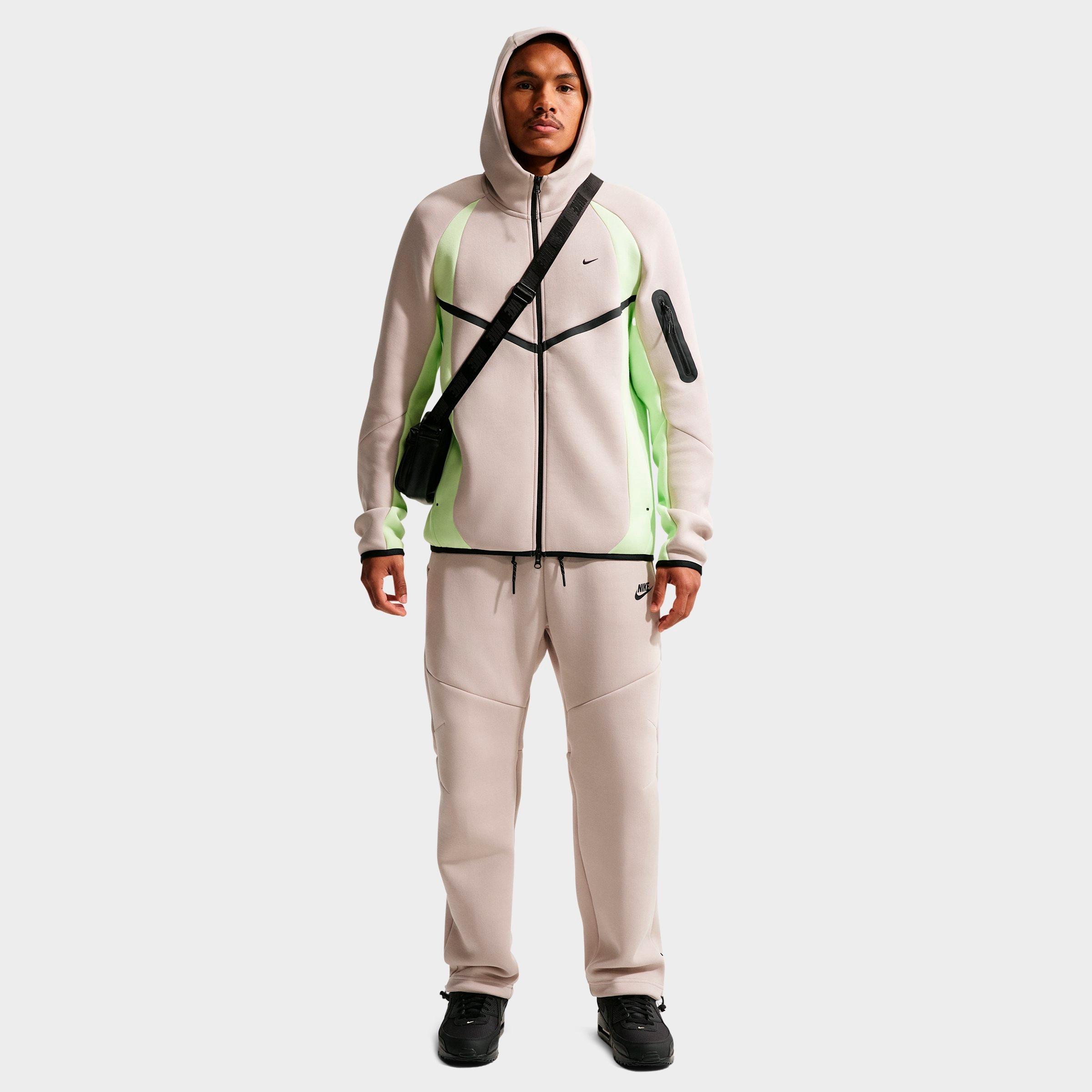 Men's Nithtke Tech Fleece Pro Windrunner Full-Zip Jacket - Cream II/Light Liquid Lime/Black