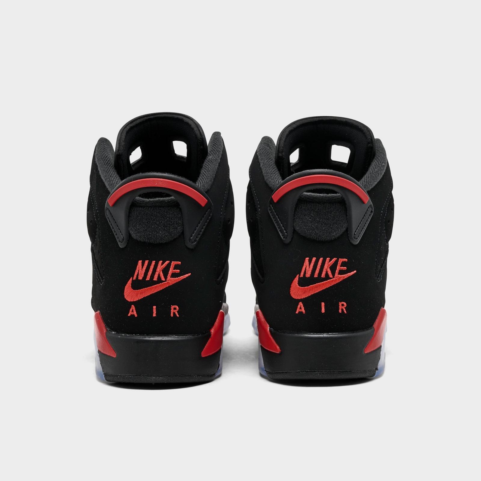 Big Kids' Air Jordan Retro 6 Basketball Shoes - Black/Light Crimson - view 4