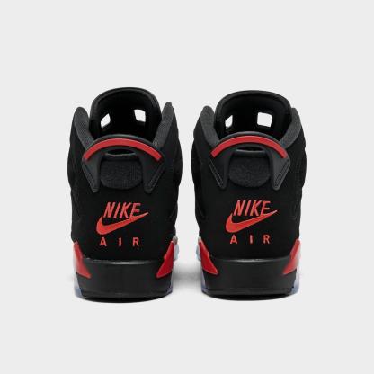 Big Kids' Air Jordan Retro 6 Basketball Shoes - Black/Light Crimson - view 4