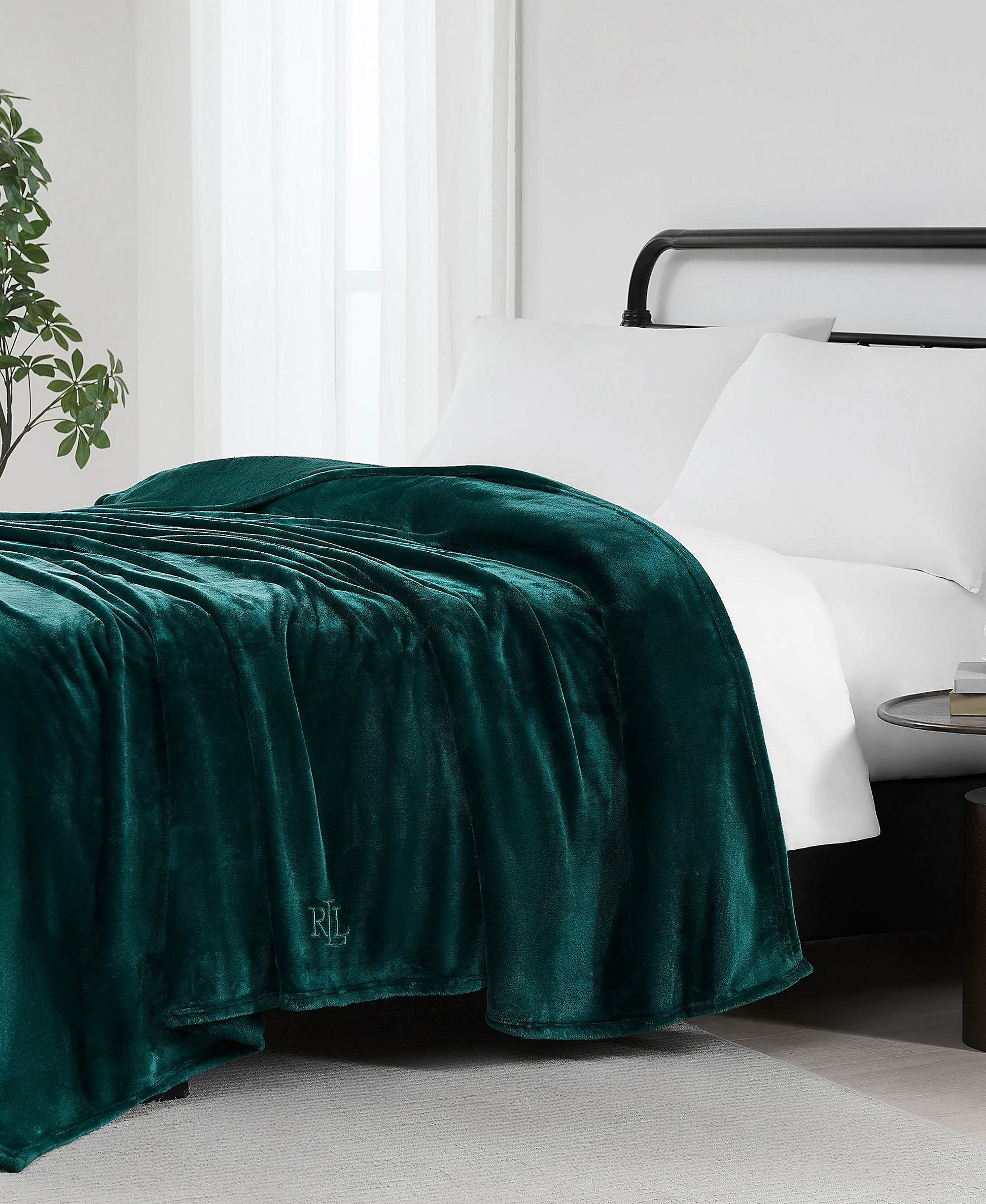 Lauren Ralph Lauren Micromink Plush Blanket, Twin - Green