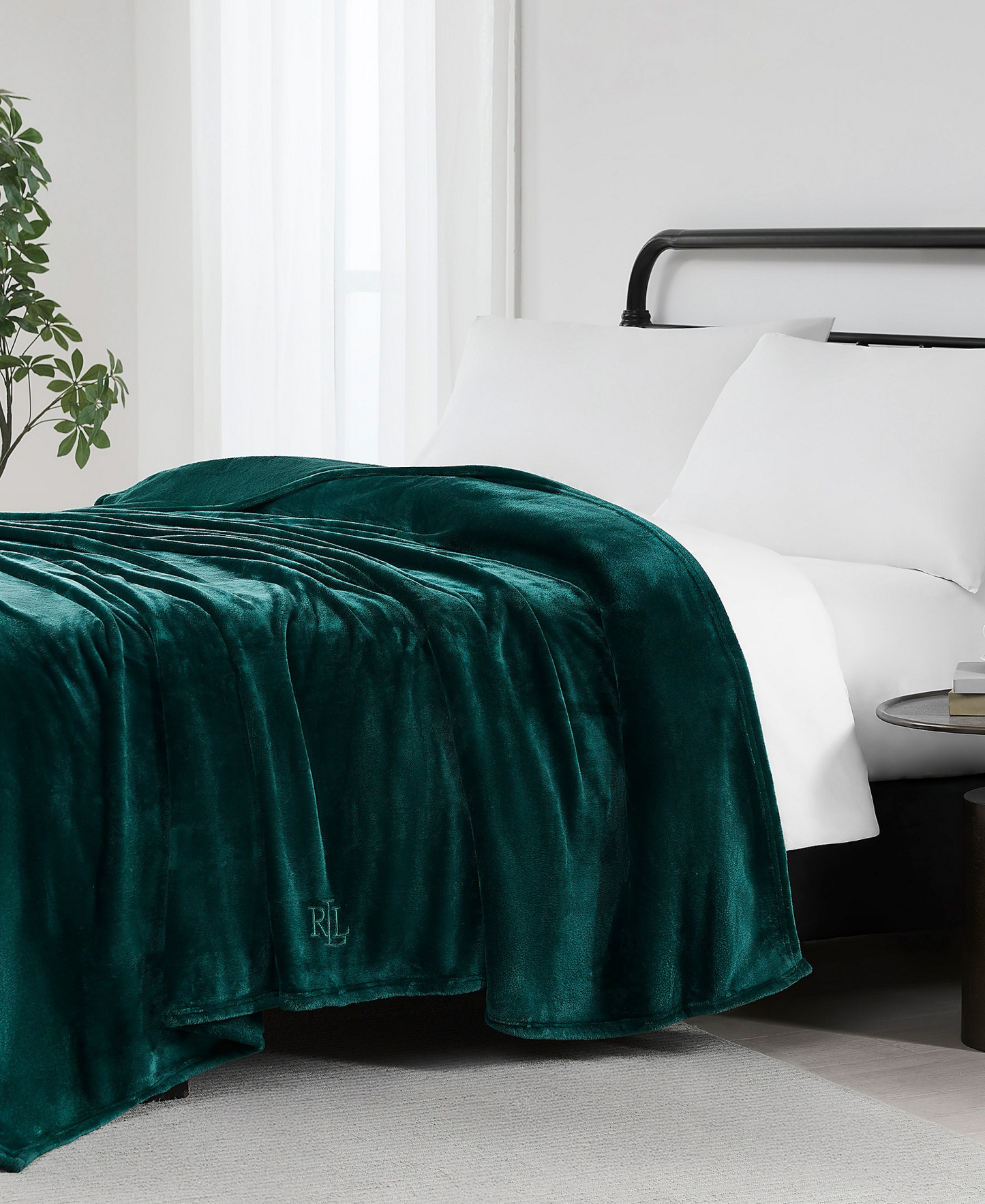 Lauren Ralph Lauren Micromink Plush Blanket, Twin - Green