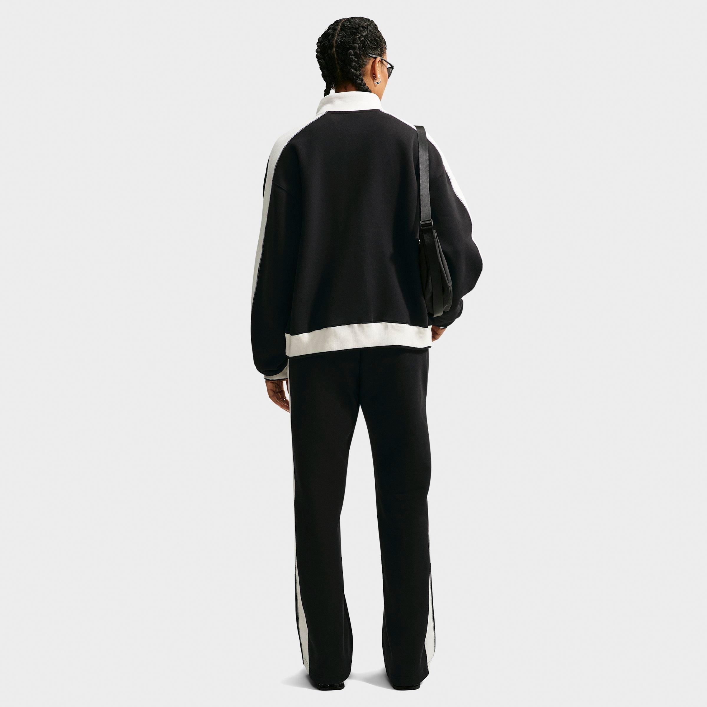 Women's Nithtke Studio Fleece Medium-Weight "Nithtke Run Club" Track Jacket - Total Black/Sail/Total Black