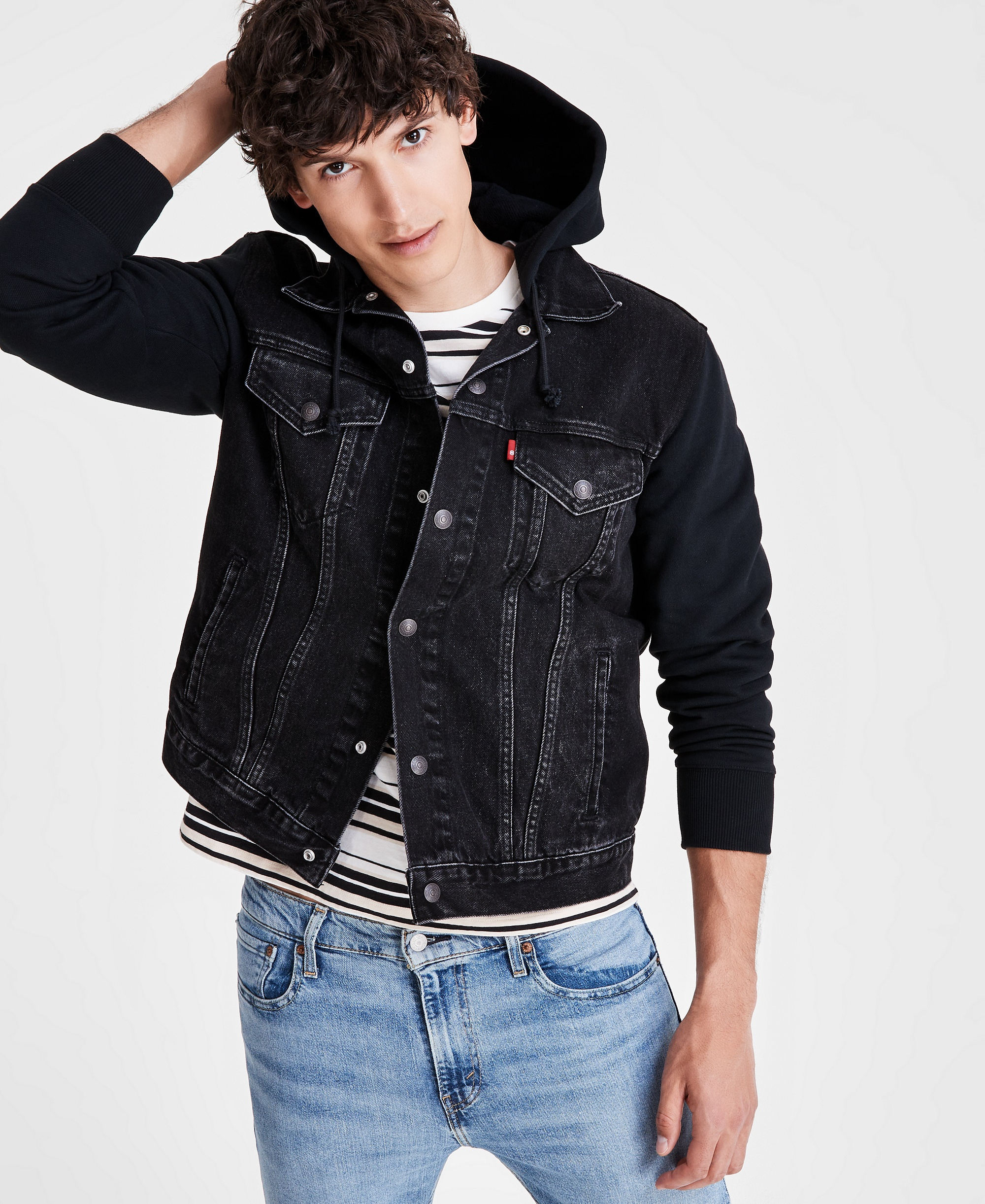 Levi's Men's Hybrid Hoodie Non-Stretch Denim Trucker Jacket - Built To Last