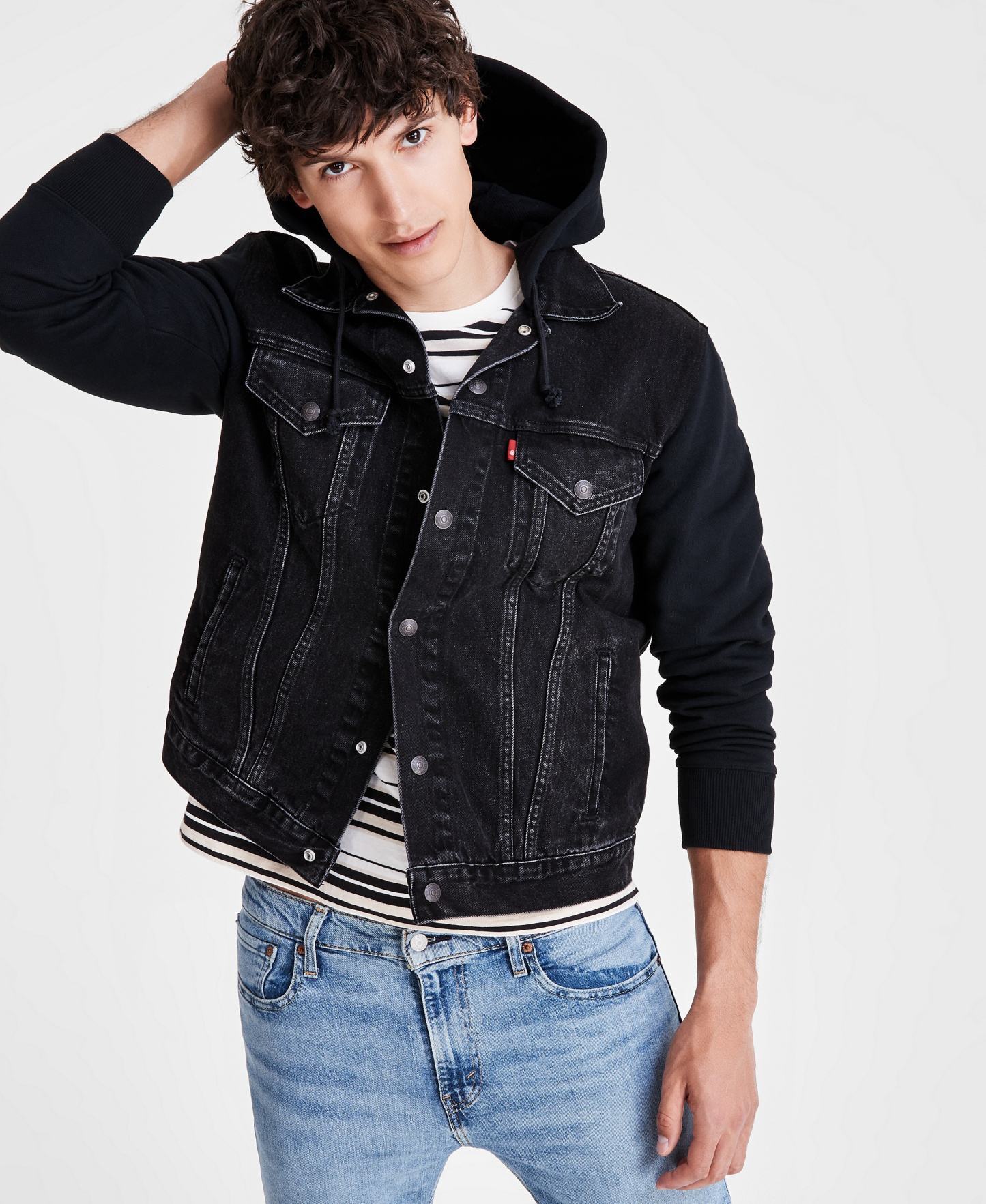 Levi's Men's Hybrid Hoodie Non-Stretch Denim Trucker Jacket - Built To Last