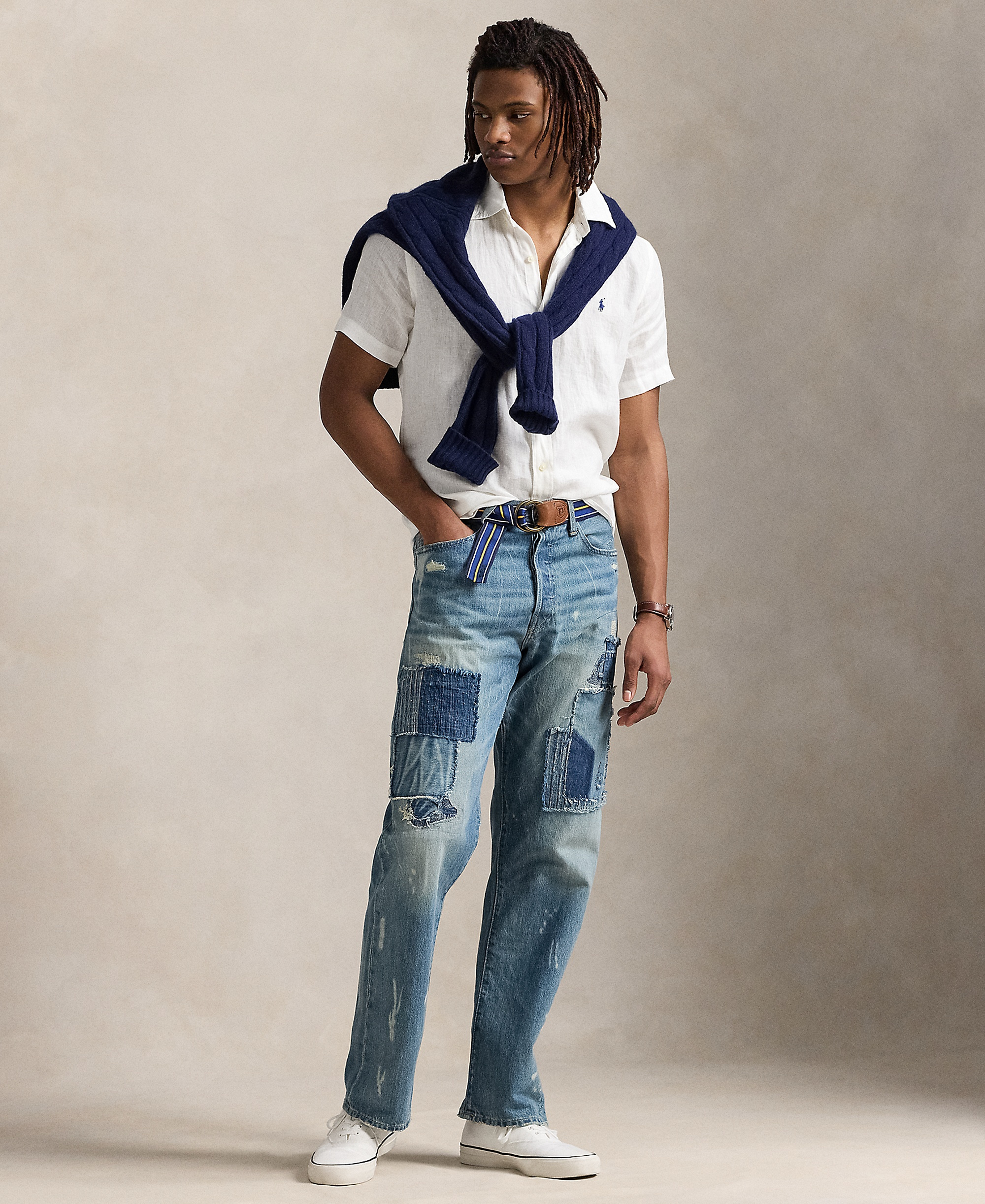 Polo Ralph Lauren Men's Short-Sleeve Linen Button-Up Shirt - Ceramic White